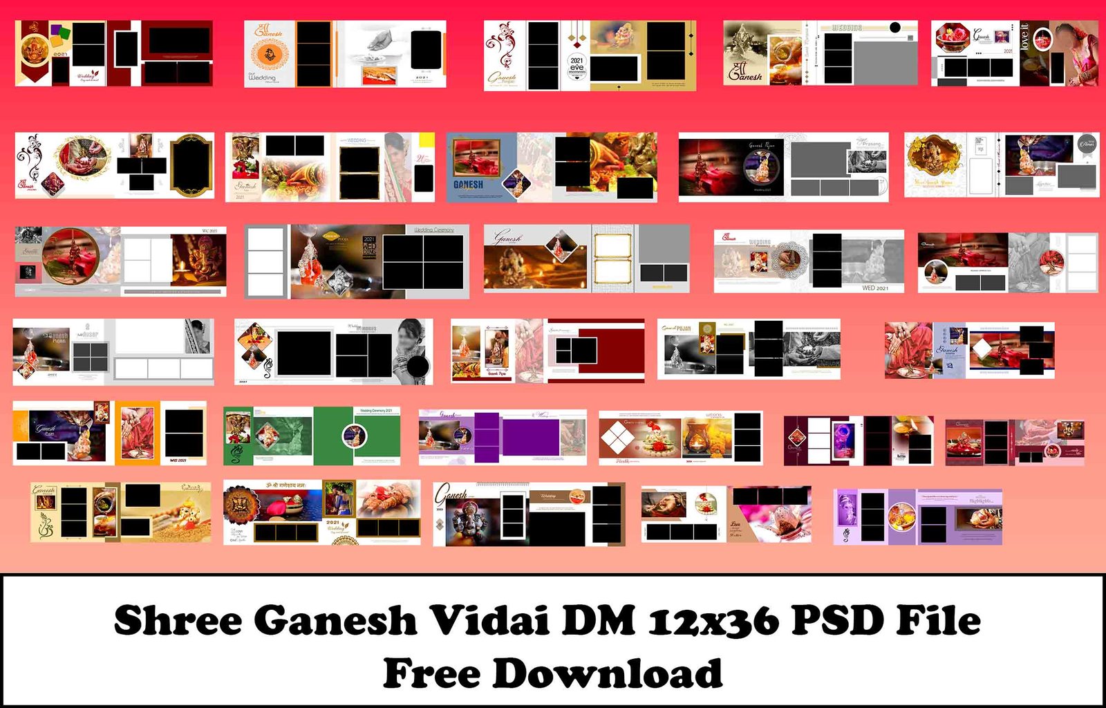 12x36 Ganesh Puja Photo Album PSD Free Download