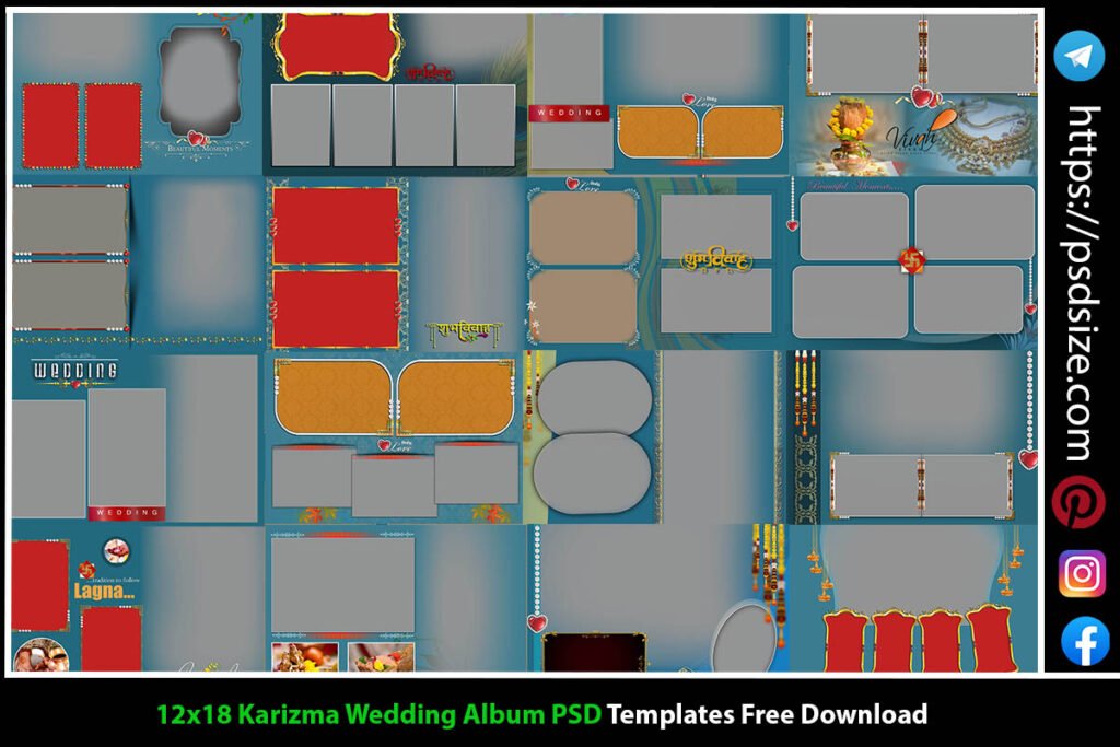 12x18 Karizma Wedding Album PSD Templates Free Download
