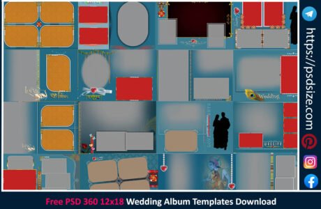 20 Wedding Album Cover Design 12x18 PSD Pages - Photoshopresource